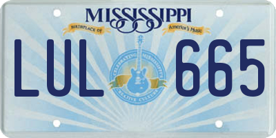MS license plate LUL665