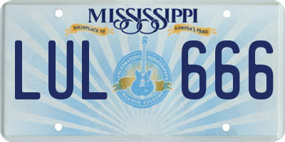 MS license plate LUL666