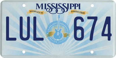 MS license plate LUL674