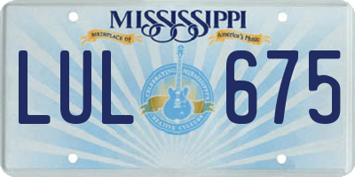 MS license plate LUL675