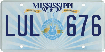 MS license plate LUL676