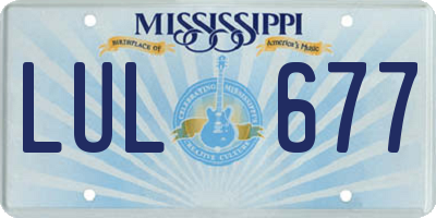 MS license plate LUL677