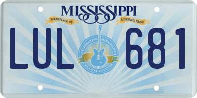 MS license plate LUL681