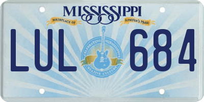 MS license plate LUL684