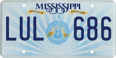 MS license plate LUL686