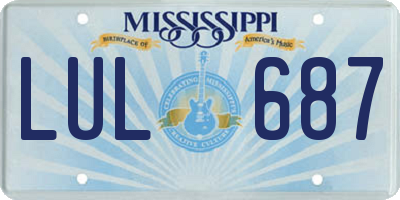 MS license plate LUL687