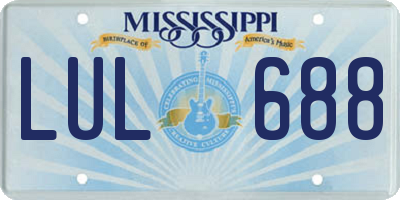 MS license plate LUL688