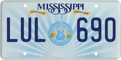 MS license plate LUL690
