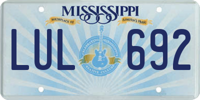 MS license plate LUL692