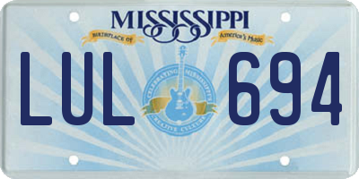 MS license plate LUL694