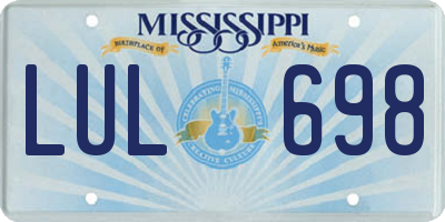 MS license plate LUL698