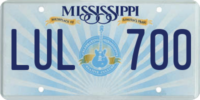 MS license plate LUL700