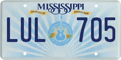 MS license plate LUL705