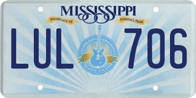 MS license plate LUL706