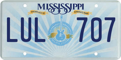 MS license plate LUL707