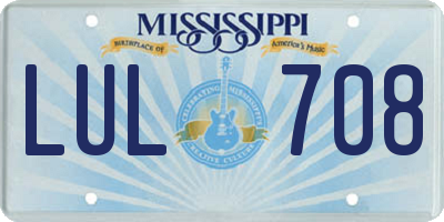 MS license plate LUL708