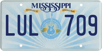 MS license plate LUL709