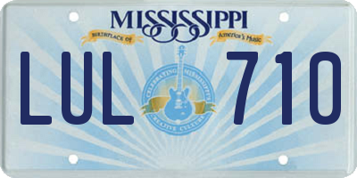 MS license plate LUL710