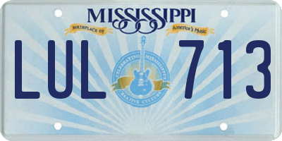 MS license plate LUL713