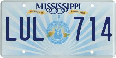 MS license plate LUL714