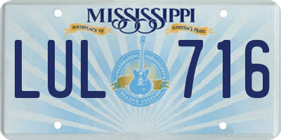MS license plate LUL716