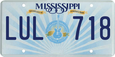 MS license plate LUL718