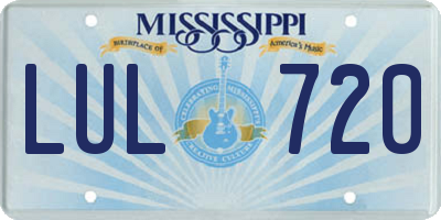 MS license plate LUL720