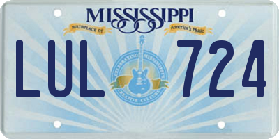MS license plate LUL724