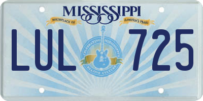 MS license plate LUL725