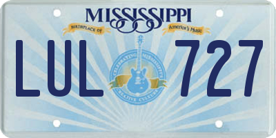 MS license plate LUL727