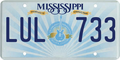 MS license plate LUL733