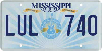 MS license plate LUL740