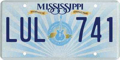 MS license plate LUL741