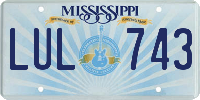 MS license plate LUL743
