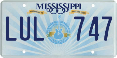 MS license plate LUL747