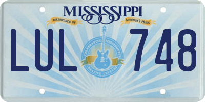 MS license plate LUL748