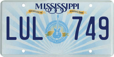 MS license plate LUL749