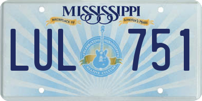 MS license plate LUL751