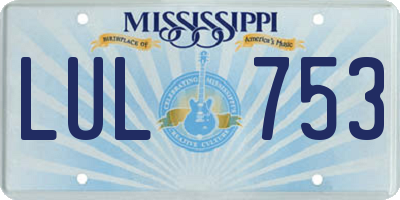 MS license plate LUL753