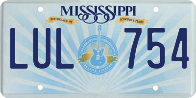 MS license plate LUL754
