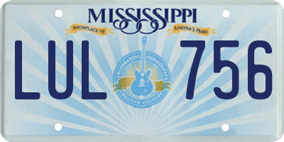 MS license plate LUL756
