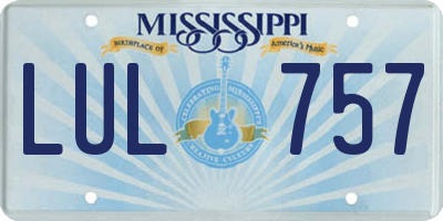 MS license plate LUL757
