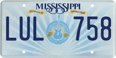 MS license plate LUL758