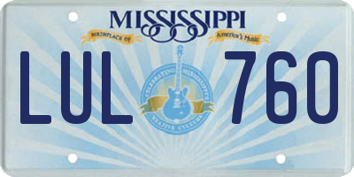 MS license plate LUL760