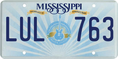 MS license plate LUL763