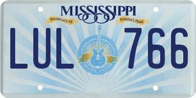 MS license plate LUL766