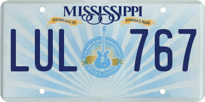 MS license plate LUL767