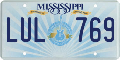 MS license plate LUL769