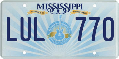 MS license plate LUL770