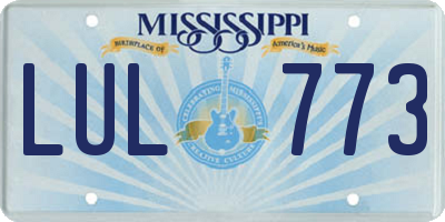 MS license plate LUL773